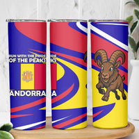 Andorra Skinny Tumbler with Cartoon Ibex and Swirl Stripe Design - Wonder Print Shop