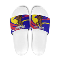 Andorra Slide Sandals with Cartoon Ibex and Swirl Stripe Design - Wonder Print Shop