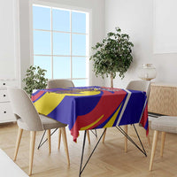 Andorra Tablecloth with Cartoon Ibex and Swirl Stripe Design TS04