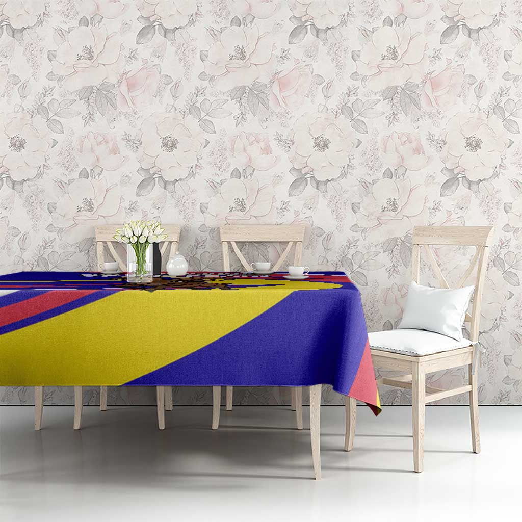Andorra Tablecloth with Cartoon Ibex and Swirl Stripe Design TS04
