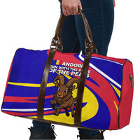 Andorra Travel Bag with Cartoon Ibex and Swirl Stripe Design TS04