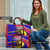 Andorra Travel Bag with Cartoon Ibex and Swirl Stripe Design TS04