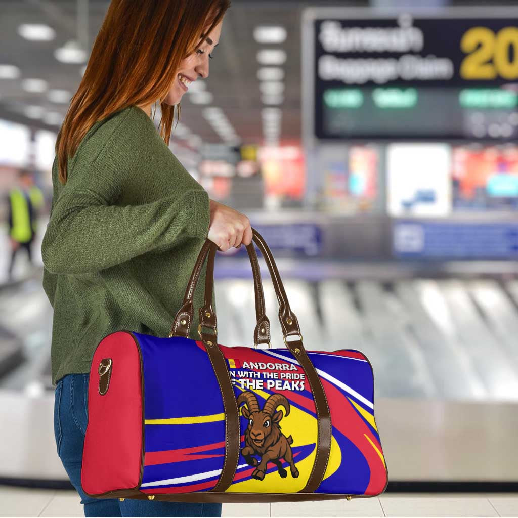 Andorra Travel Bag with Cartoon Ibex and Swirl Stripe Design TS04