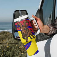 Andorra Tumbler With Handle with Cartoon Ibex and Swirl Stripe Design TS04