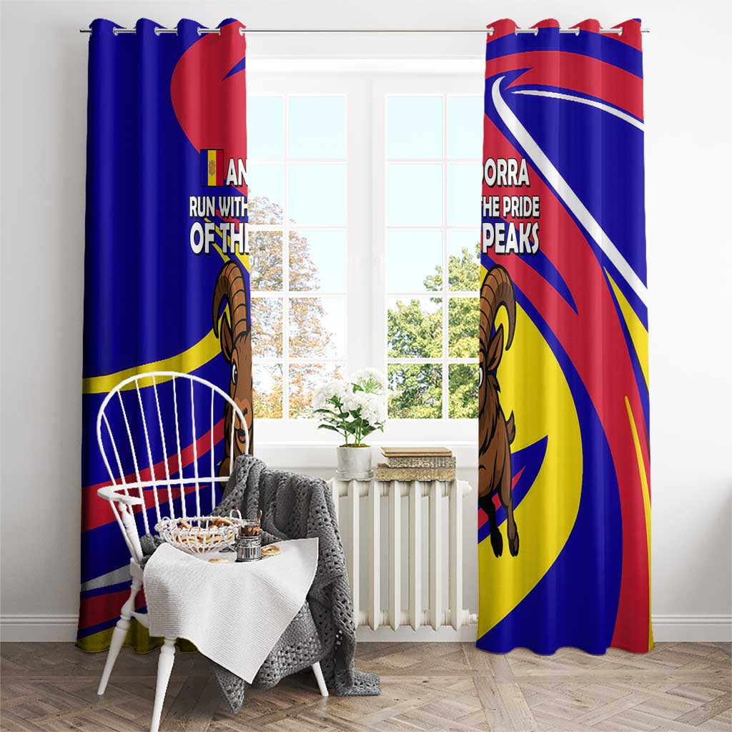 Andorra Window Curtain with Cartoon Ibex and Swirl Stripe Design TS04