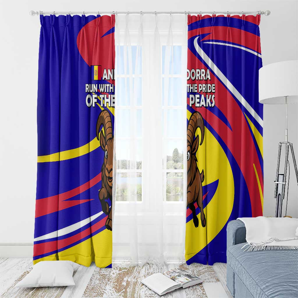 Andorra Window Curtain with Cartoon Ibex and Swirl Stripe Design TS04