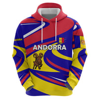 Andorra Zip Hoodie with Cartoon Ibex and Swirl Stripe Design - Wonder Print Shop