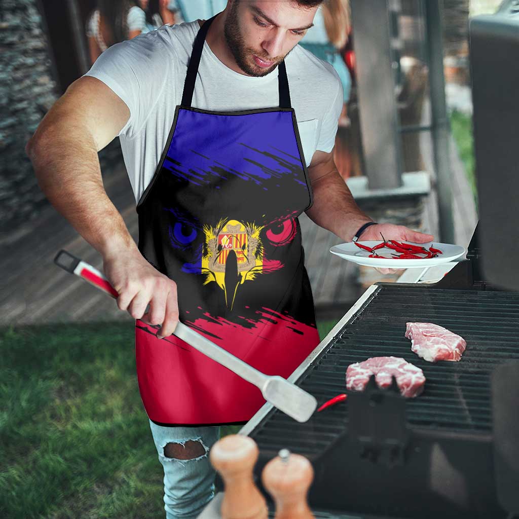 Andorra Apron with Eagle Eyes and Paint Stroke Design - Wonder Print Shop