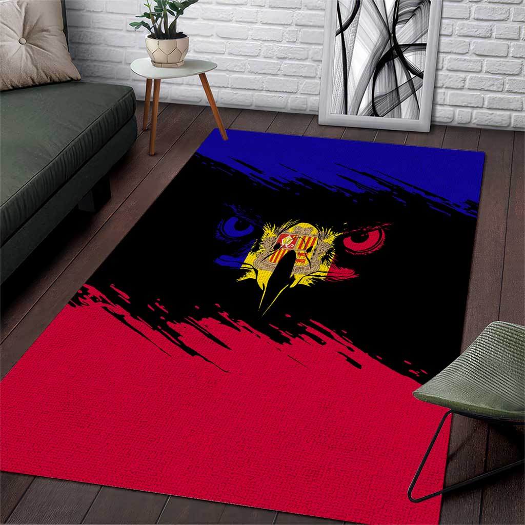 Andorra Area Rug with Eagle Eyes and Paint Stroke Design - Wonder Print Shop