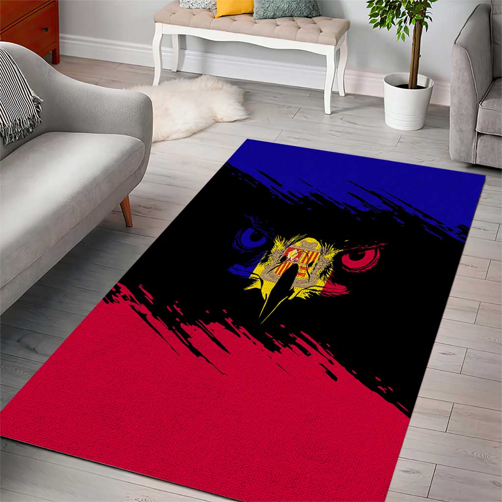 Andorra Area Rug with Eagle Eyes and Paint Stroke Design - Wonder Print Shop