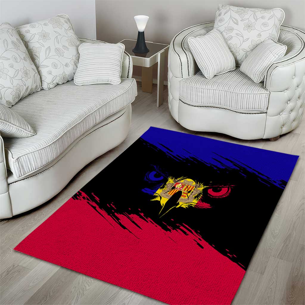 Andorra Area Rug with Eagle Eyes and Paint Stroke Design - Wonder Print Shop