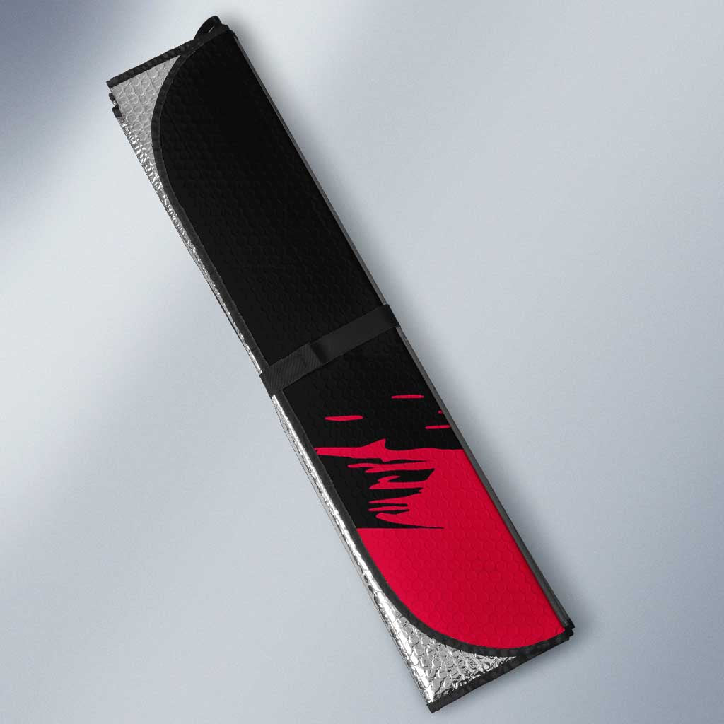 Andorra Auto Sun Shade with Eagle Eyes and Paint Stroke Design - Wonder Print Shop