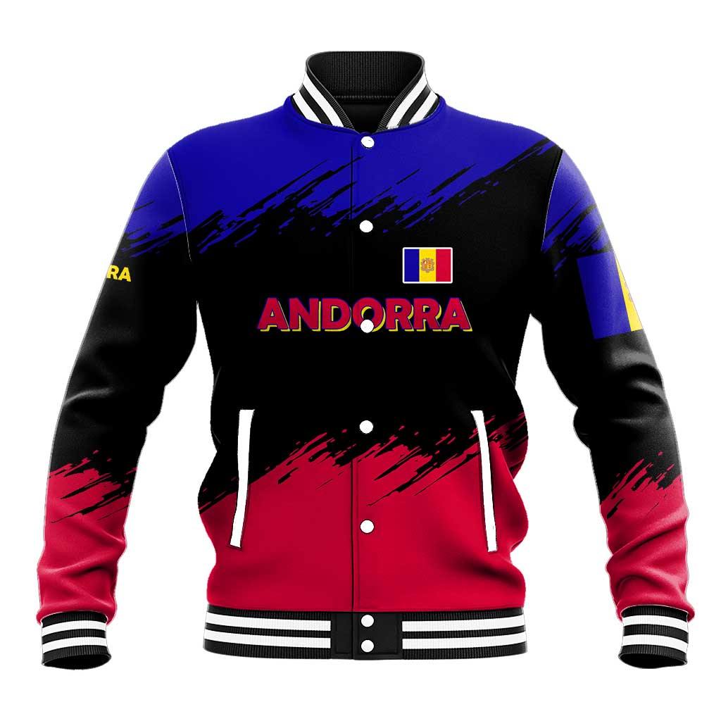 Andorra Baseball Jacket with Eagle Eyes and Paint Stroke Design - Wonder Print Shop
