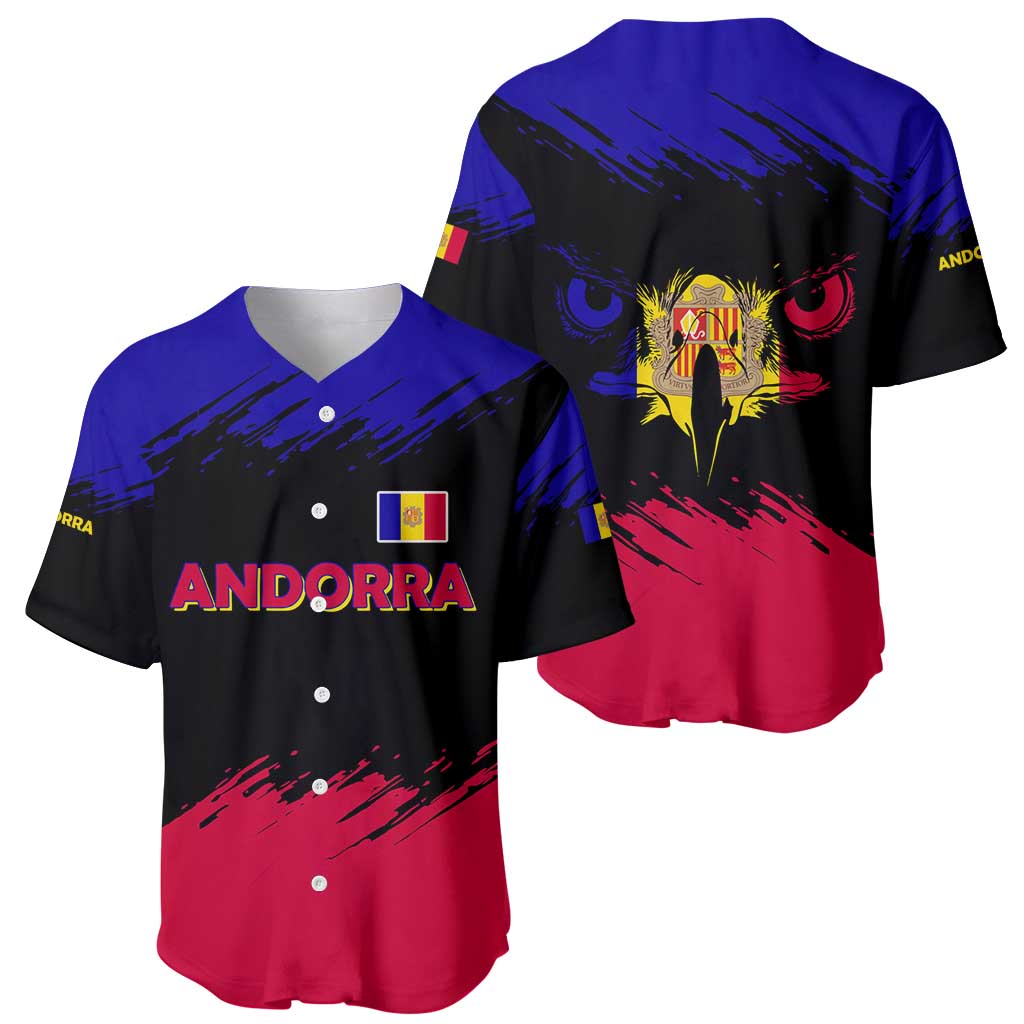 Andorra Baseball Jersey with Eagle Eyes and Paint Stroke Design - Wonder Print Shop