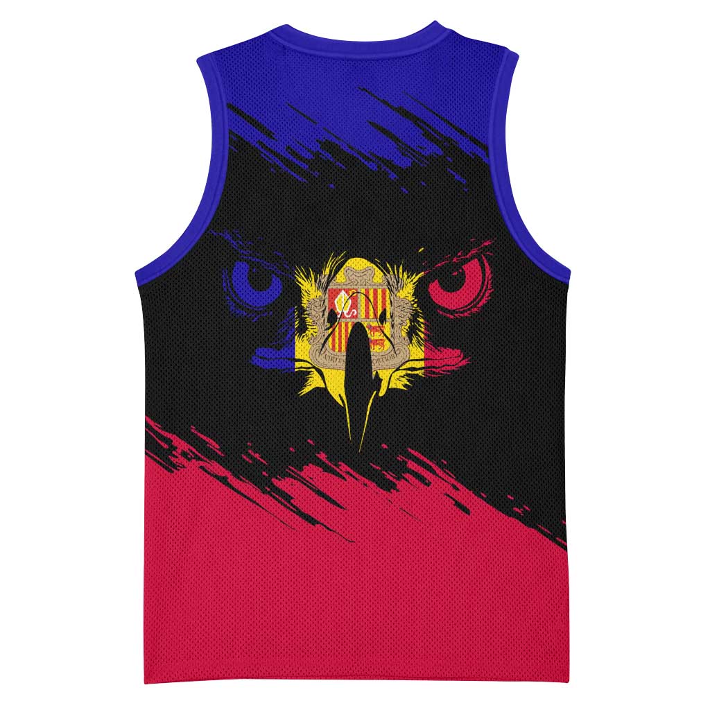 Andorra Basketball Jersey with Eagle Eyes and Paint Stroke Design - Wonder Print Shop