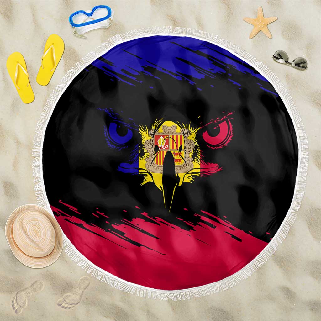Andorra Beach Blanket with Eagle Eyes and Paint Stroke Design - Wonder Print Shop
