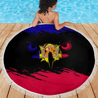 Andorra Beach Blanket with Eagle Eyes and Paint Stroke Design - Wonder Print Shop