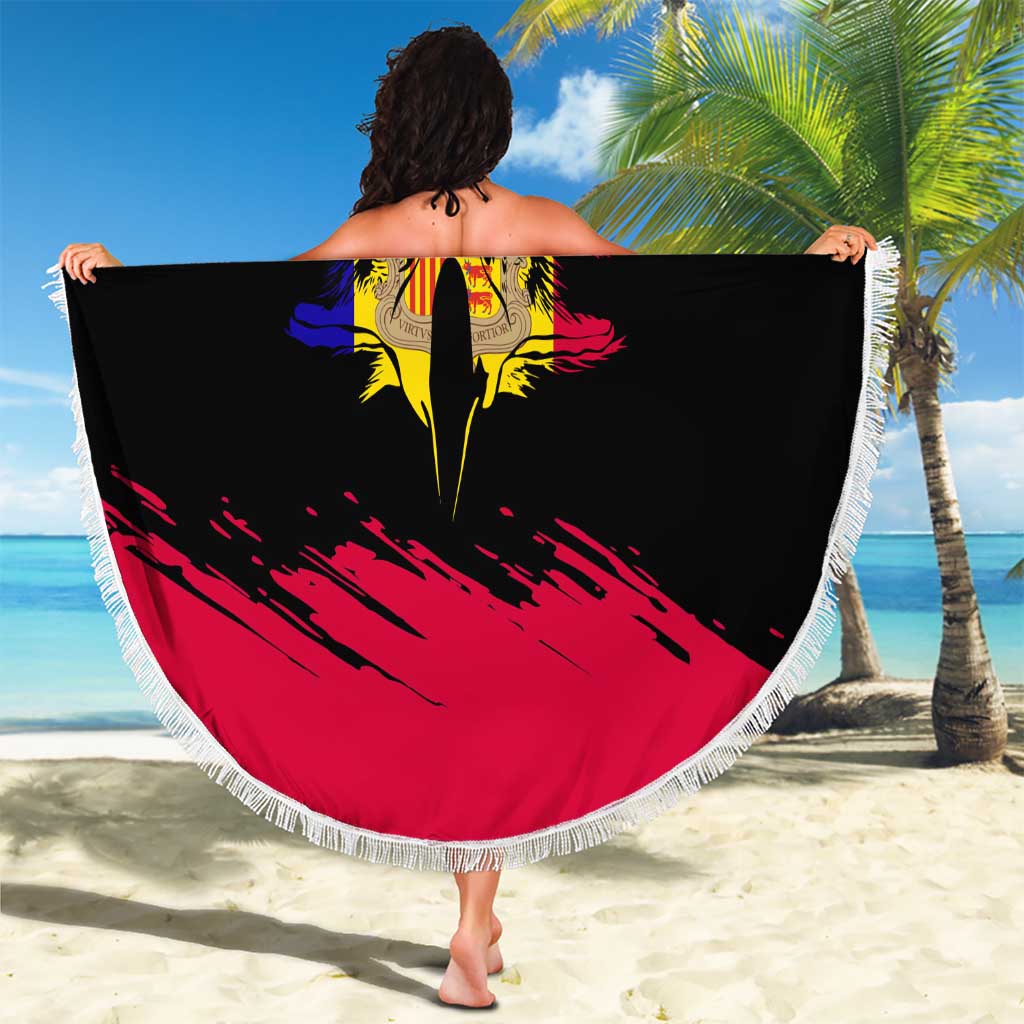 Andorra Beach Blanket with Eagle Eyes and Paint Stroke Design - Wonder Print Shop