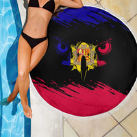 Andorra Beach Blanket with Eagle Eyes and Paint Stroke Design - Wonder Print Shop