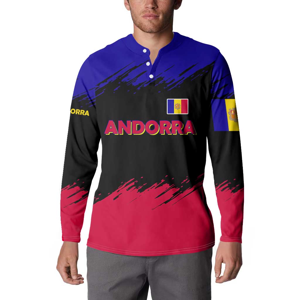 Andorra Button Sweatshirt with Eagle Eyes and Paint Stroke Design - Wonder Print Shop