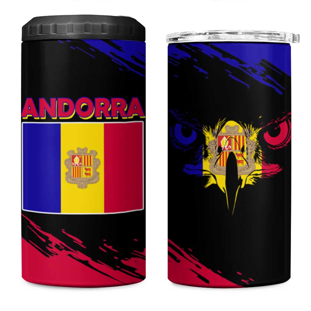 Andorra 4 in 1 Can Cooler Tumbler with Eagle Eyes and Paint Stroke Design - Wonder Print Shop