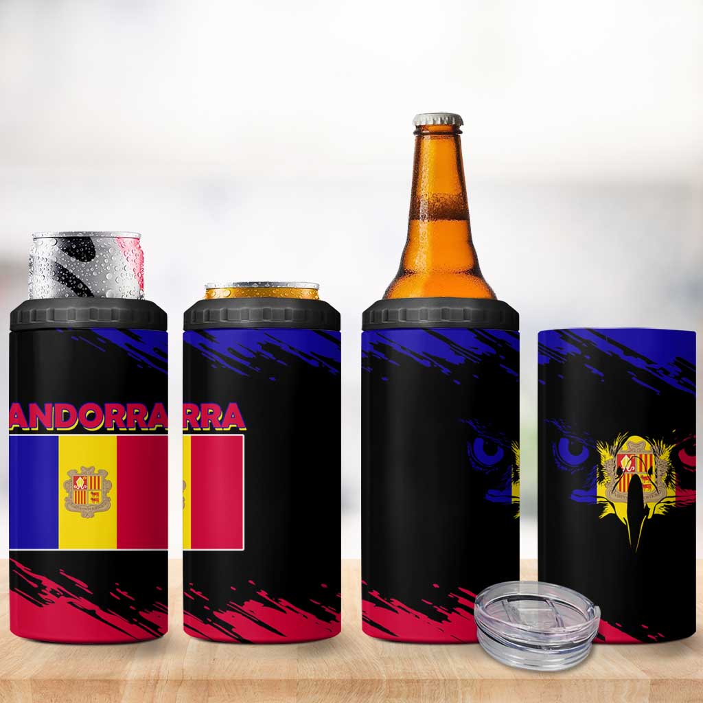 Andorra 4 in 1 Can Cooler Tumbler with Eagle Eyes and Paint Stroke Design - Wonder Print Shop