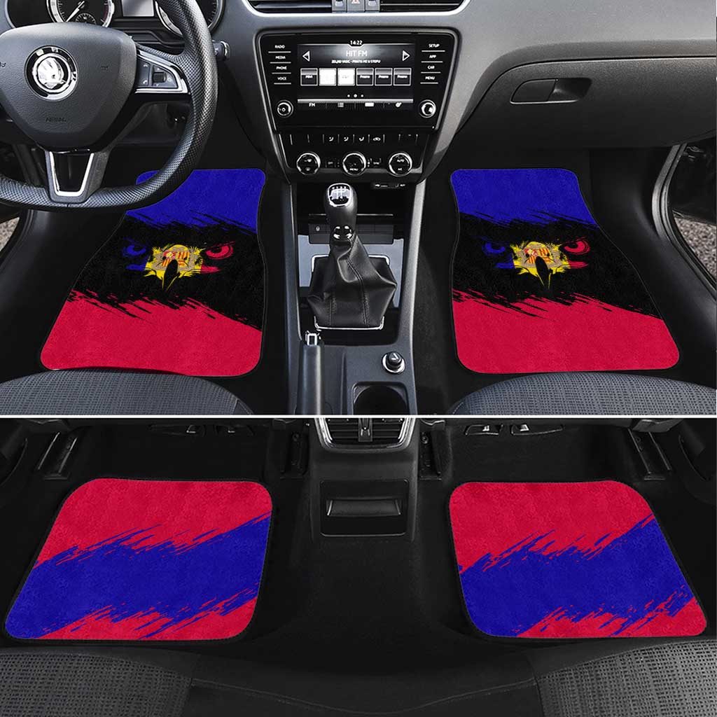 Andorra Car Mats with Eagle Eyes and Paint Stroke Design - Wonder Print Shop