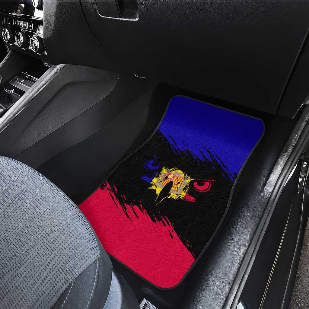 Andorra Car Mats with Eagle Eyes and Paint Stroke Design - Wonder Print Shop