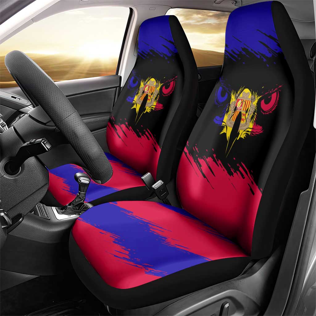 Andorra Car Seat Cover with Eagle Eyes and Paint Stroke Design - Wonder Print Shop