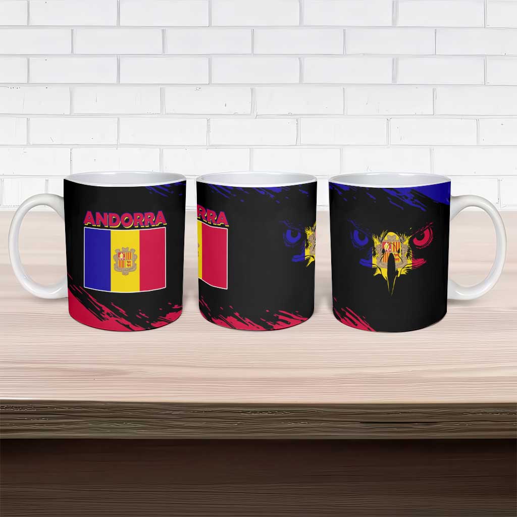 Andorra Ceramic Mug with Eagle Eyes and Paint Stroke Design - Wonder Print Shop