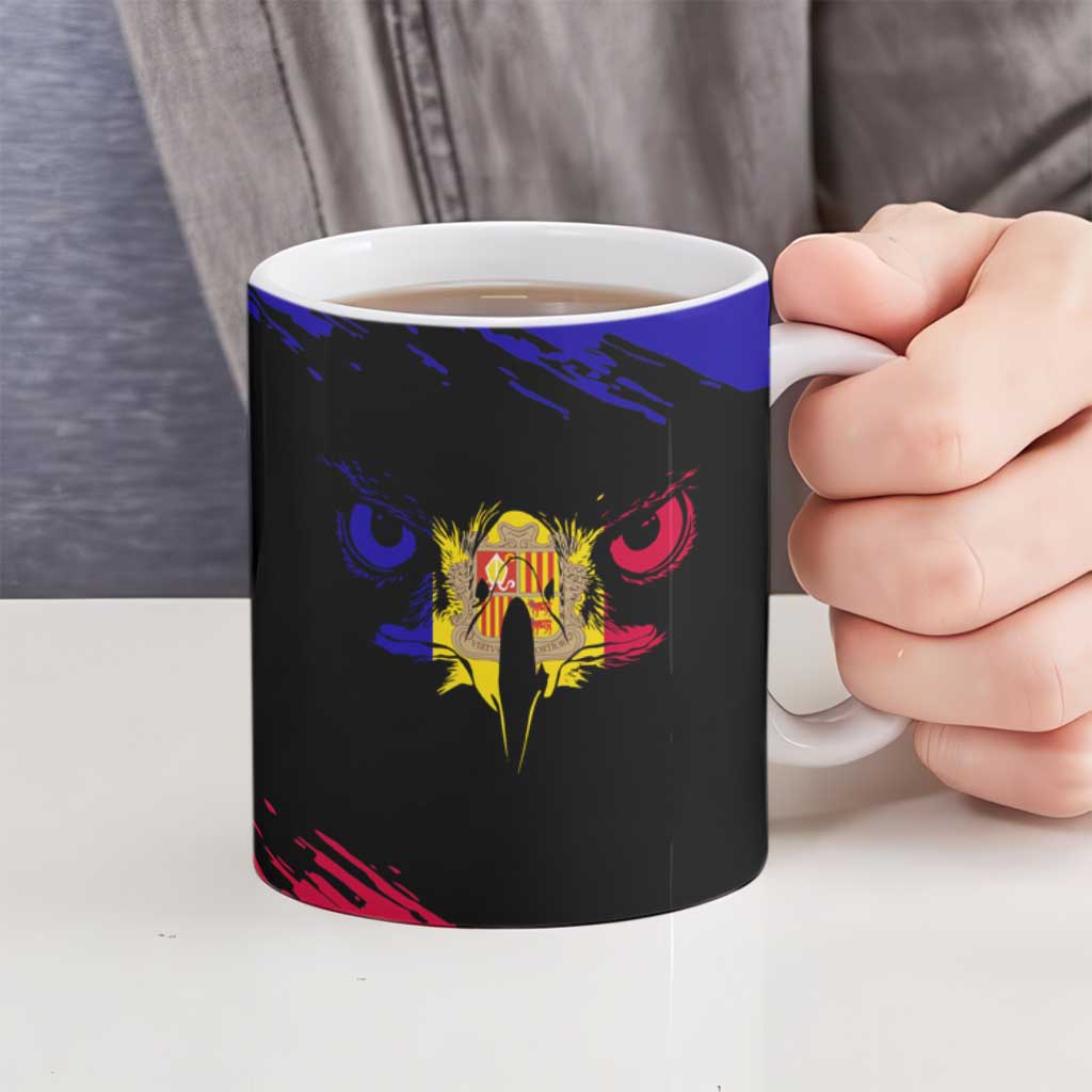 Andorra Ceramic Mug with Eagle Eyes and Paint Stroke Design - Wonder Print Shop
