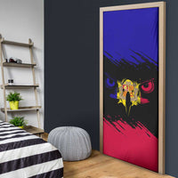 Andorra Door Cover with Eagle Eyes and Paint Stroke Design - Wonder Print Shop