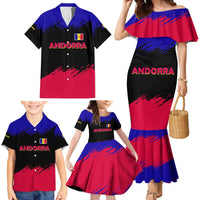 Andorra Family Matching Mermaid Dress and Hawaiian Shirt with Eagle Eyes and Paint Stroke Design - Wonder Print Shop