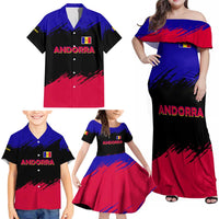 Andorra Family Matching Off Shoulder Maxi Dress and Hawaiian Shirt with Eagle Eyes and Paint Stroke Design - Wonder Print Shop