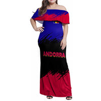 Andorra Family Matching Off Shoulder Maxi Dress and Hawaiian Shirt with Eagle Eyes and Paint Stroke Design - Wonder Print Shop
