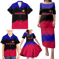 Andorra Family Matching Puletasi and Hawaiian Shirt with Eagle Eyes and Paint Stroke Design - Wonder Print Shop