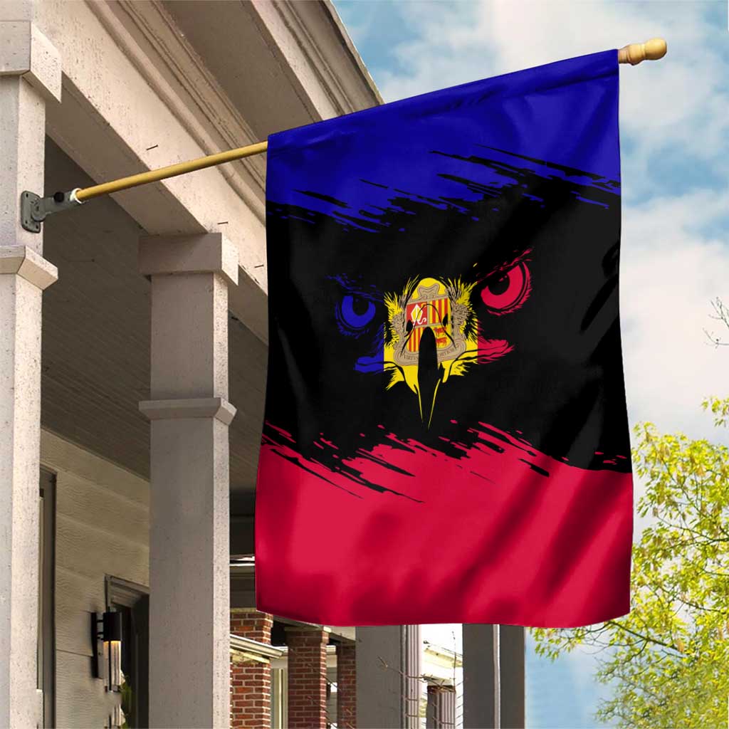 Andorra Garden Flag with Eagle Eyes and Paint Stroke Design - Wonder Print Shop