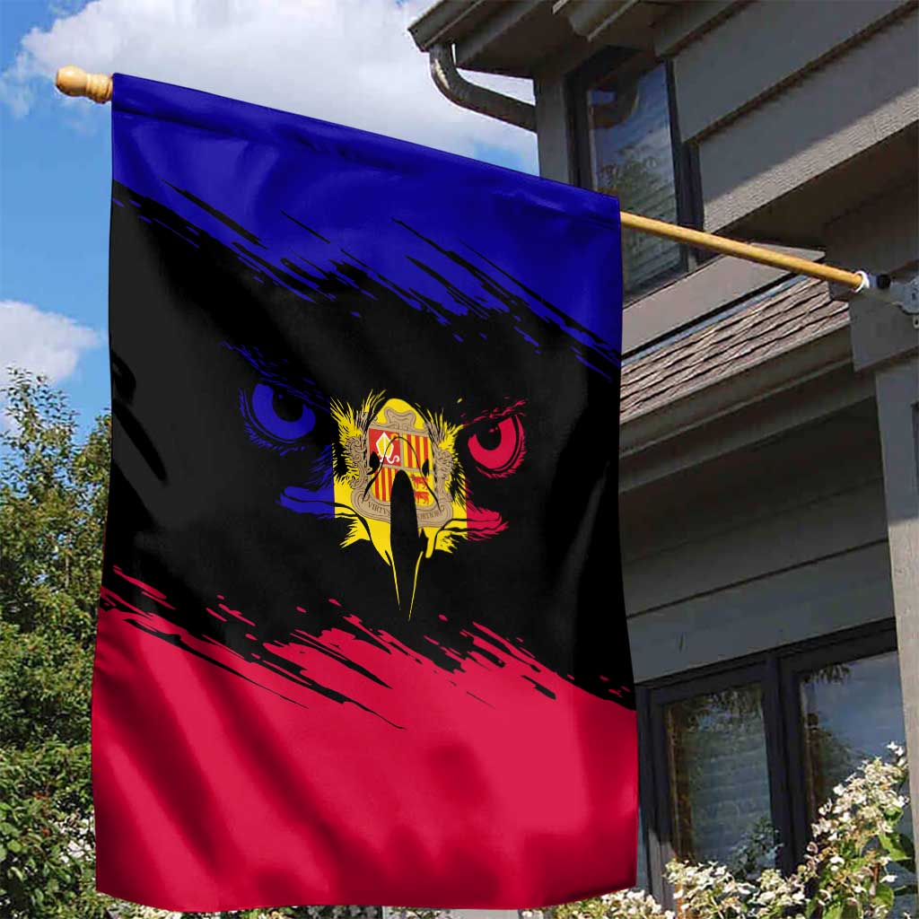 Andorra Garden Flag with Eagle Eyes and Paint Stroke Design - Wonder Print Shop