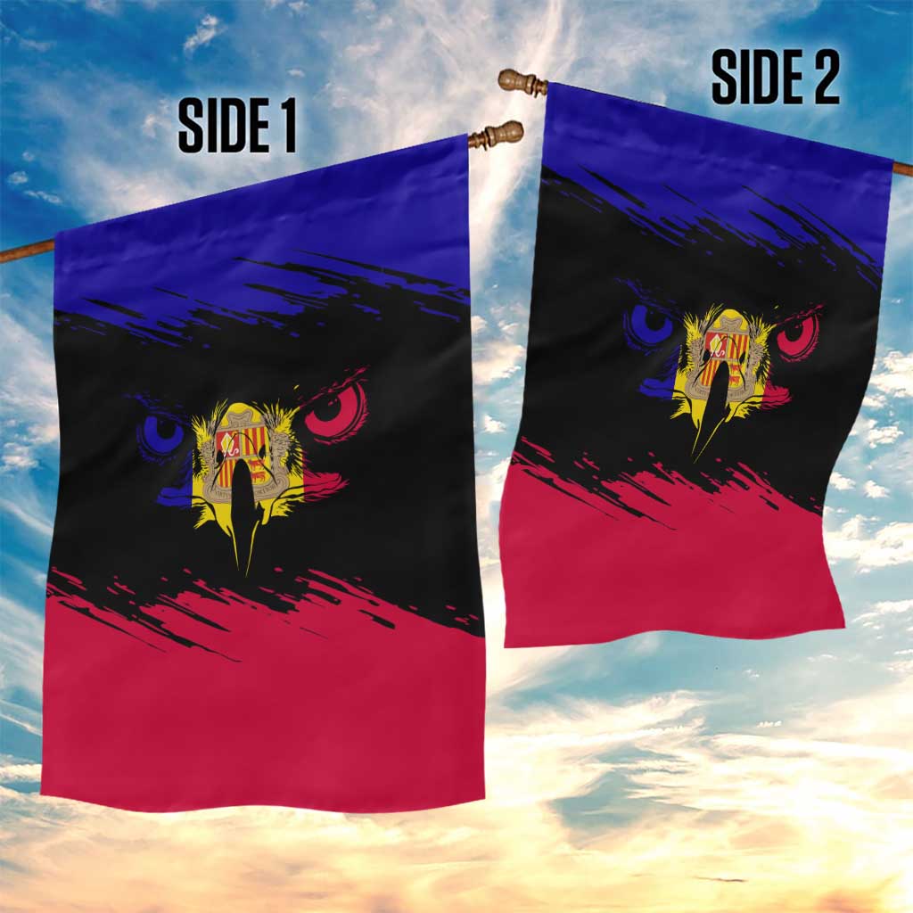 Andorra Garden Flag with Eagle Eyes and Paint Stroke Design - Wonder Print Shop