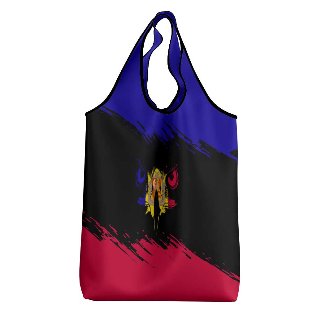 Andorra Grocery Bag with Eagle Eyes and Paint Stroke Design - Wonder Print Shop