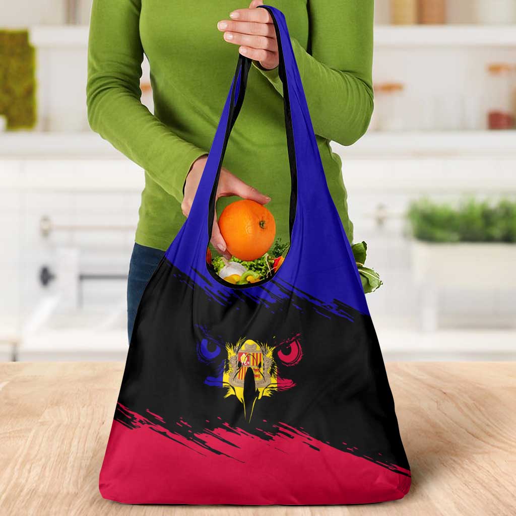Andorra Grocery Bag with Eagle Eyes and Paint Stroke Design - Wonder Print Shop