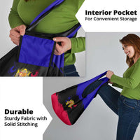 Andorra Grocery Bag with Eagle Eyes and Paint Stroke Design - Wonder Print Shop