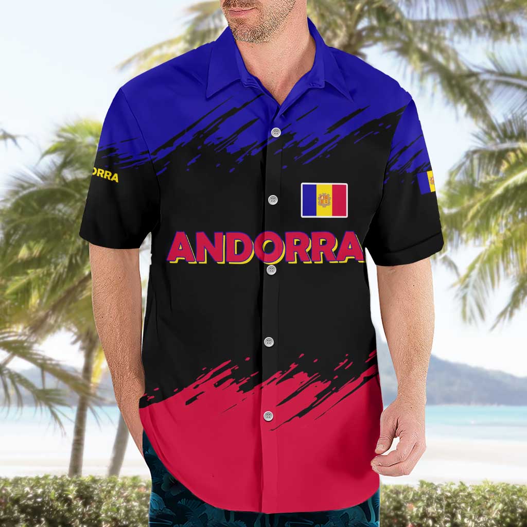 Andorra Hawaiian Shirt with Eagle Eyes and Paint Stroke Design - Wonder Print Shop