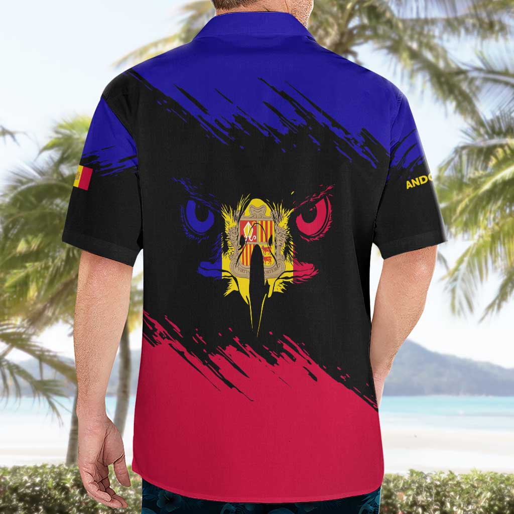 Andorra Hawaiian Shirt with Eagle Eyes and Paint Stroke Design - Wonder Print Shop