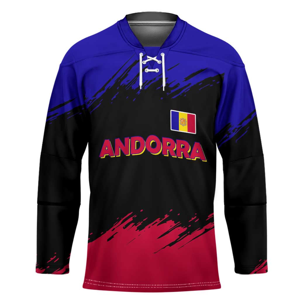 Andorra Hockey Jersey with Eagle Eyes and Paint Stroke Design - Wonder Print Shop