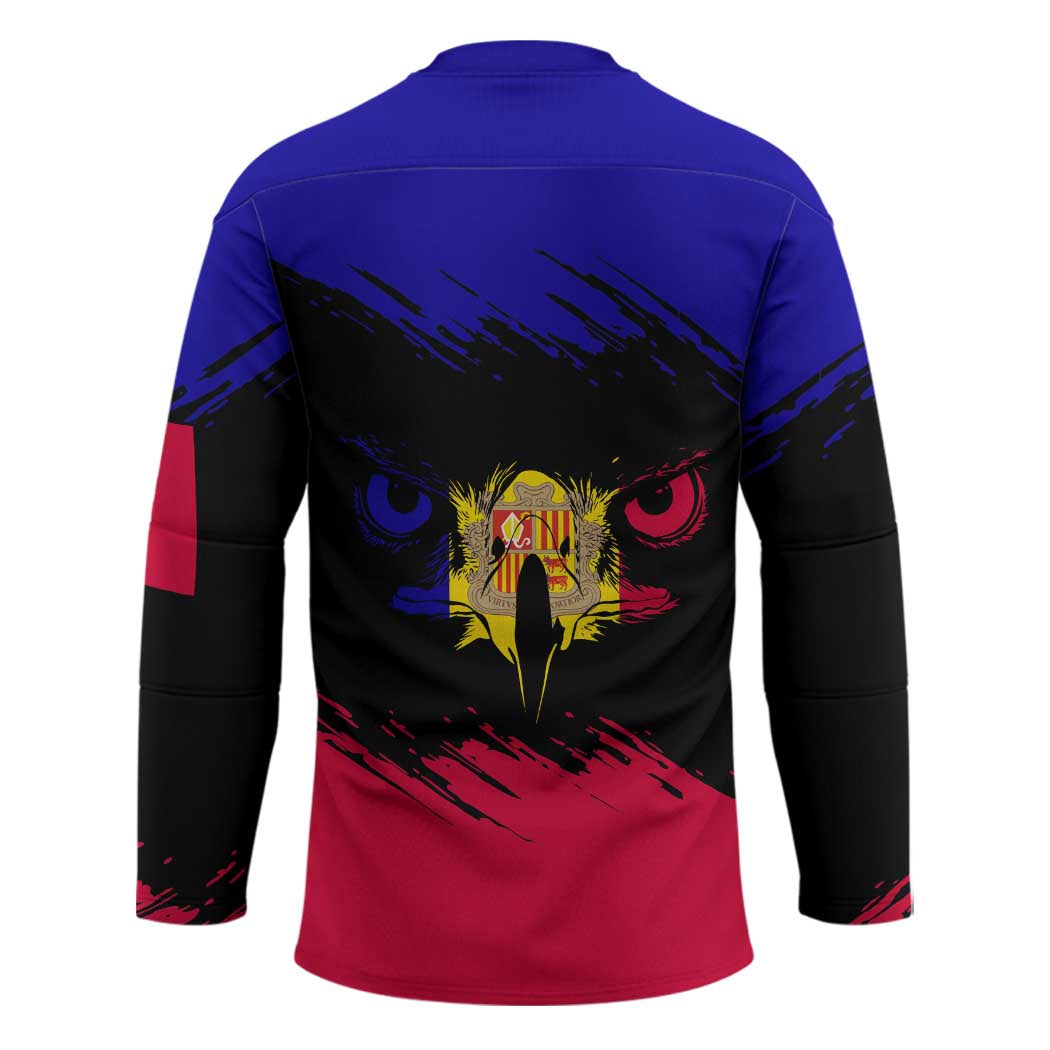 Andorra Hockey Jersey with Eagle Eyes and Paint Stroke Design - Wonder Print Shop