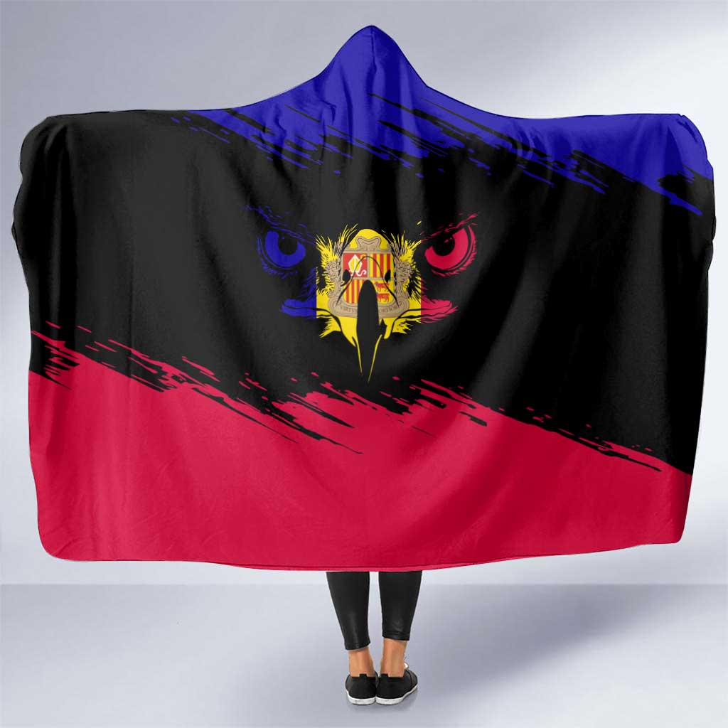 Andorra Hooded Blanket with Eagle Eyes and Paint Stroke Design - Wonder Print Shop