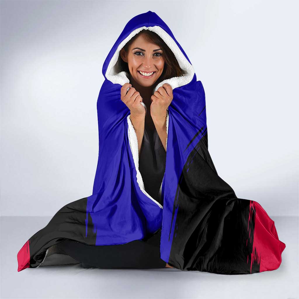 Andorra Hooded Blanket with Eagle Eyes and Paint Stroke Design - Wonder Print Shop
