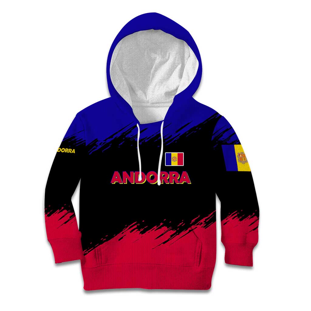 Andorra Kid Hoodie with Eagle Eyes and Paint Stroke Design - Wonder Print Shop