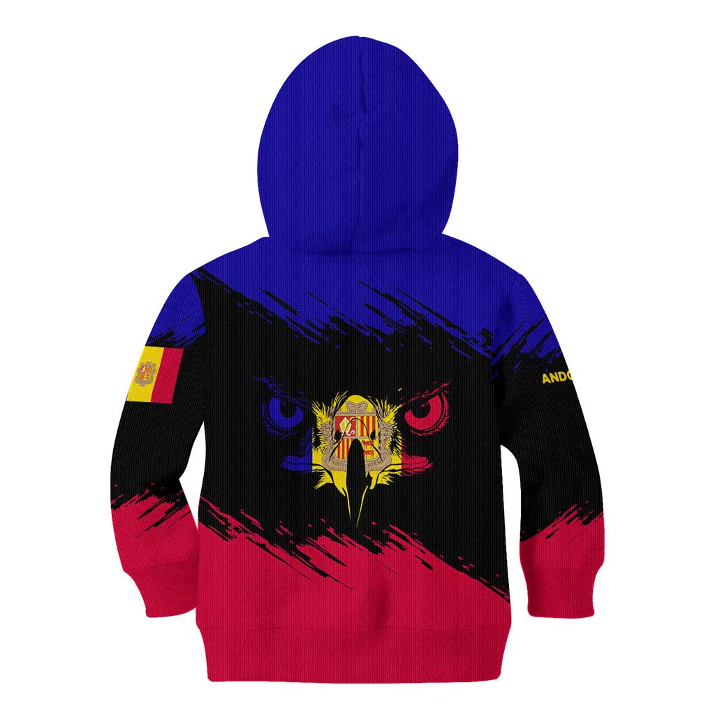 Andorra Kid Hoodie with Eagle Eyes and Paint Stroke Design - Wonder Print Shop